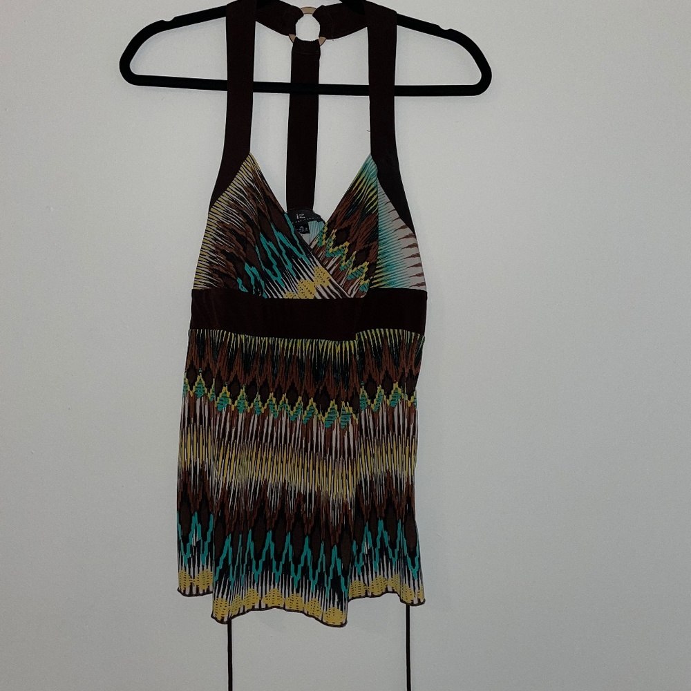 Brown, Multicolor Top